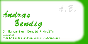 andras bendig business card